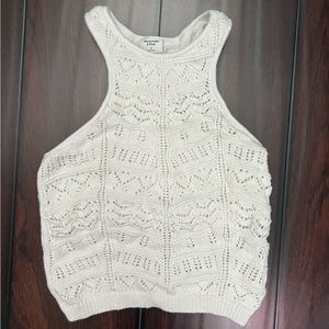 Abercrombie & Fitch crochet sweater tank with built in bra, Size small